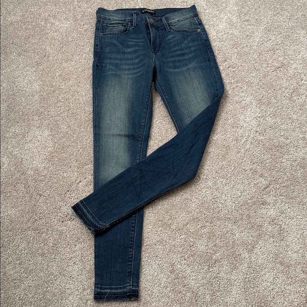 Express Classic Dark Blue Stretch Skinny Jeans - Women